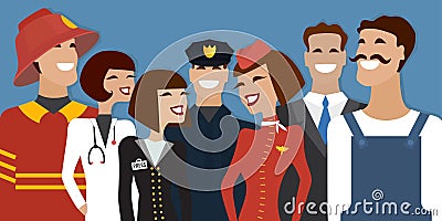 Group of people from different profession, Vector Illustration