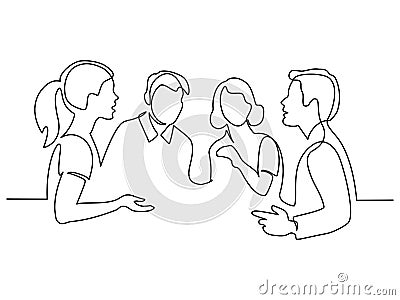 Group of people discuss ideas Vector Illustration