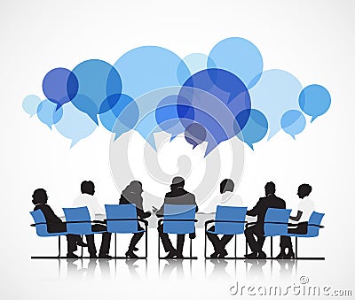 Group of People Discussing Around the Table Stock Photo