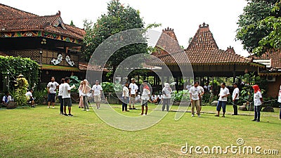 A group of people are doing game activities to support team cohesiveness Editorial Stock Photo