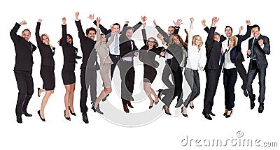 Group of people excited business people Stock Photo