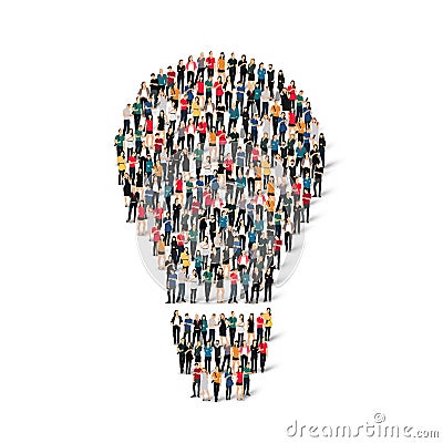 Group people form lamp Vector Illustration