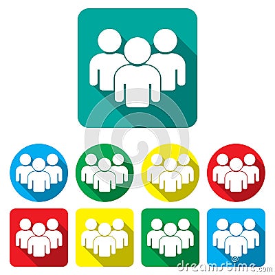 Group people icons set teamwork vector Vector Illustration