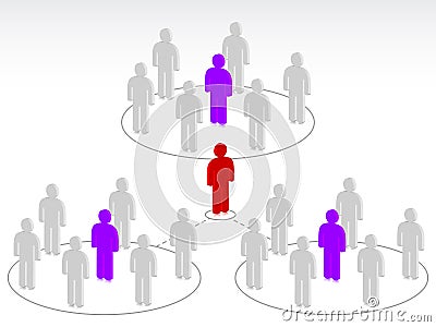 Group people with leader Vector Illustration