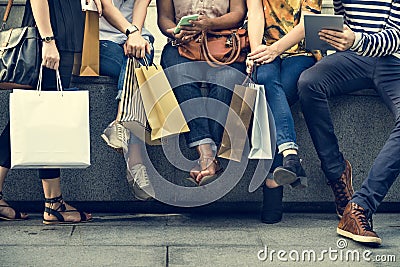 Group Of People Shopping Concept Stock Photo