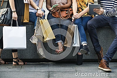 Group Of People Shopping Concept Stock Photo