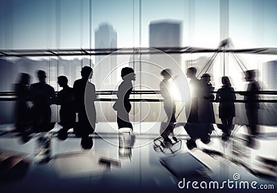 Group People Silhouette Communication Office Concept Stock Photo