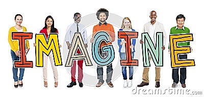 Group of People Standing Holding Imagine Stock Photo