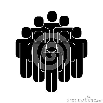 Group of people teamwork silhouette Vector Illustration