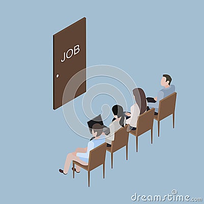 Group people waiting Vector Illustration
