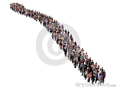 Group of people waiting in line Editorial Stock Photo