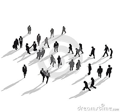 Group of people walking Vector Illustration