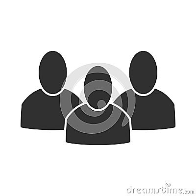 Group of peoples. Small conference or company. Three peoples or staff flat icon Vector Illustration