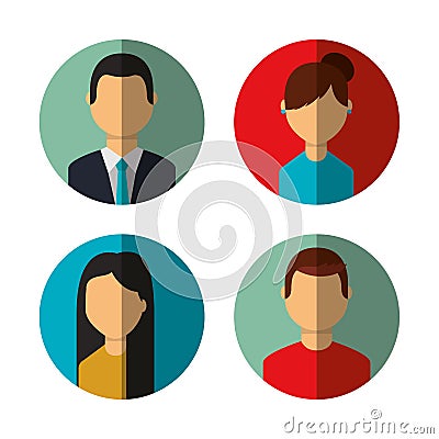 Group person avatars characters Vector Illustration