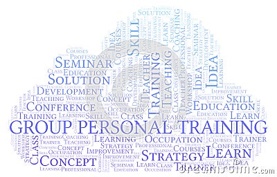 Group Personal Training word cloud. Stock Photo
