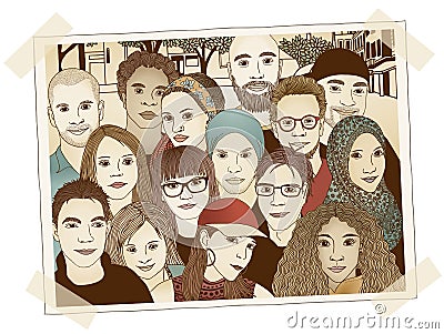 Group photo Vector Illustration