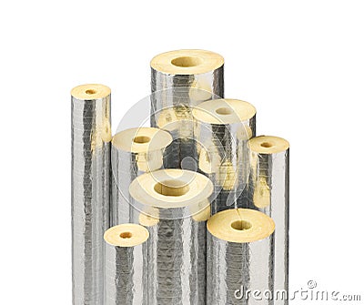 Group of pipes insulator Stock Photo
