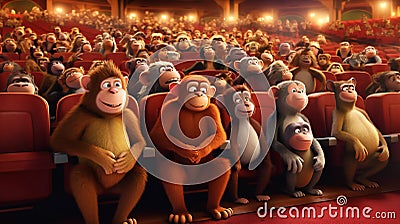 group of playful monkeys Stock Photo