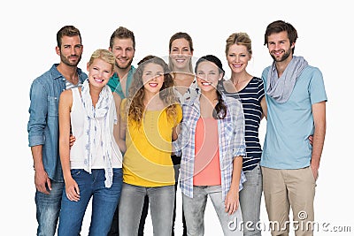 Group portrait of casual happy people Stock Photo