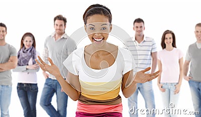 Group portrait of happy young people Stock Photo