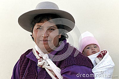 Group portrait Indian mother and child, Argentina Editorial Stock Photo