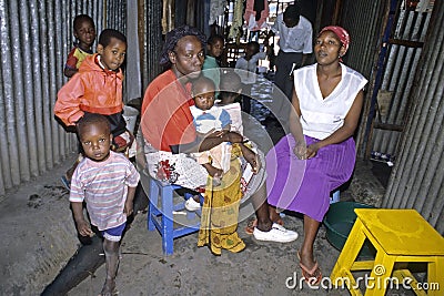 Group portrait of Kenyan women and their children Editorial Stock Photo