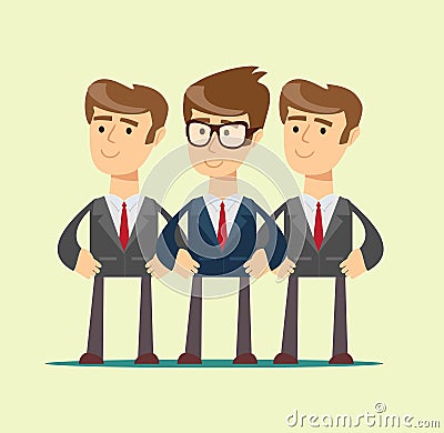 Group portrait of a professional business team Vector Illustration