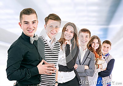 Group of positive young people Stock Photo