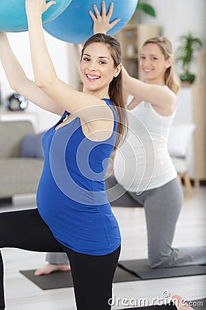 group pregnant women doing sport Stock Photo