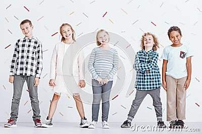 Group of preteen children Stock Photo