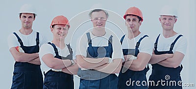 Group of professional industrial workers Stock Photo