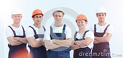Group of professional industrial workers Stock Photo