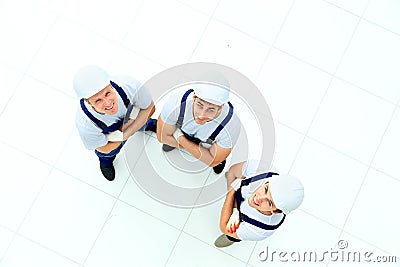 Group of professional industrial workers. Stock Photo