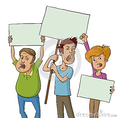 Group of protesters Vector Illustration