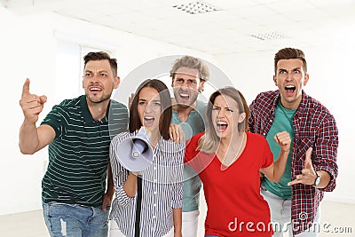 Group of protesting young people Stock Photo