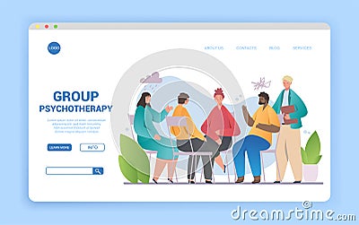 Group psychotherapy, people counseling Vector Illustration