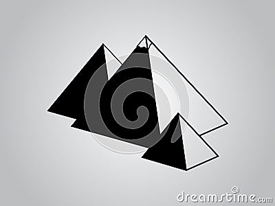 Group of pyramids of Egypt vector illustration using black color lines on white Vector Illustration