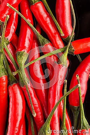 Group of red chili peppers Stock Photo