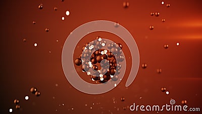 Group of red spheres levitate abstract 3D rendering Stock Photo