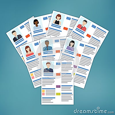 Group of resume. Vector Illustration
