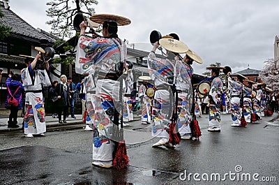 The group`s ceremony at the Takayama festival Editorial Stock Photo