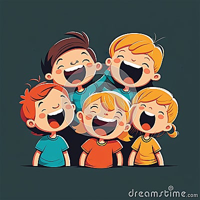 Group of School Kids Laughing Stock Photo