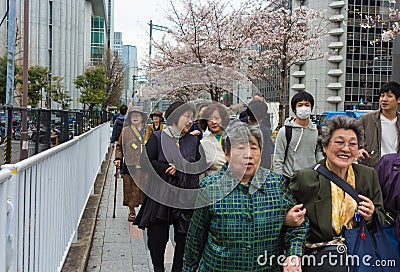 Group of senior japanese women. Editorial Stock Photo