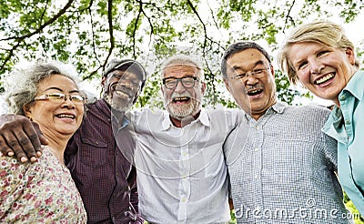 Group of Senior Retirement Discussion Meet up Concept Stock Photo