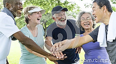 Group Of Senior Retirement Exercising Togetherness Concept Stock Photo