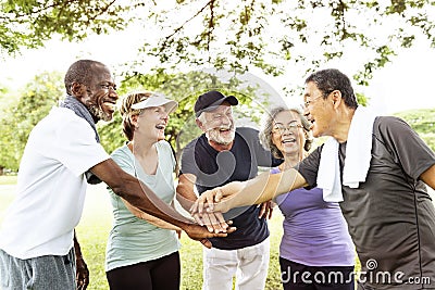 Group Of Senior Retirement Exercising Togetherness Concept Stock Photo