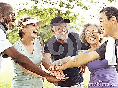 Group Of Senior Retirement Exercising Togetherness Concept Stock Photo