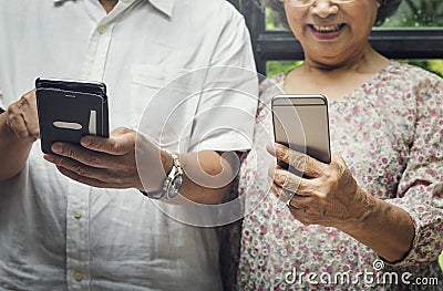 Group of Senior Retirement Meet up Happiness Concept Stock Photo