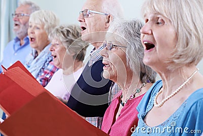 Group Of Seniors Singing In Choir Together Stock Photo