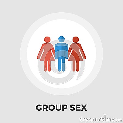 Group sex flat icon Vector Illustration